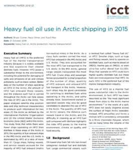 Heavy fuel oil use in Arctic shipping in 2015