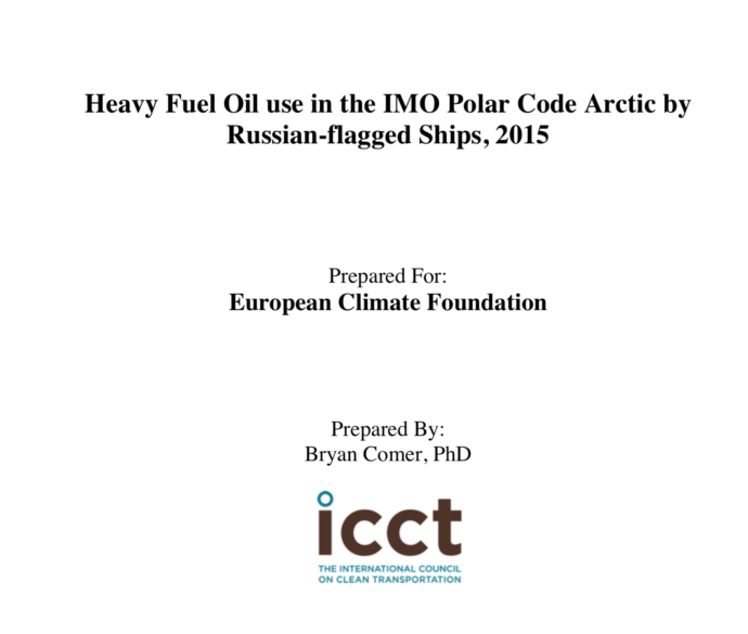 Heavy Fuel Oil use in the IMO Polar Code Arctic by Russian flagged Ships 2015