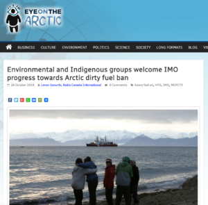 Environmental and Indigenous groups welcome IMO progress towards Arctic dirty fuel ban