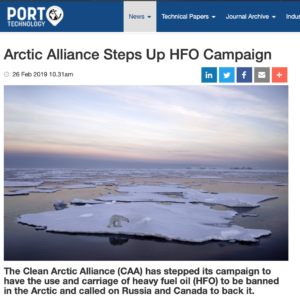 Arctic Alliance Steps Up HFO Campaign