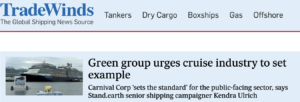Green group urges cruise industry to set example