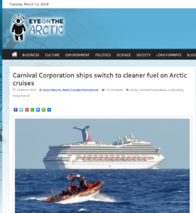 Carnival Corporation ships switch to cleaner fuel on Arctic cruises
