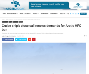 Cruise ship’s close call renews demands for Arctic HFO ban