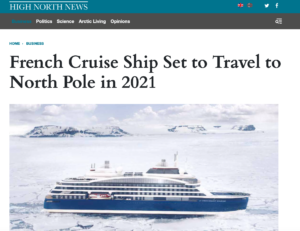 French Cruise Ship Set to Travel to North Pole in 2021