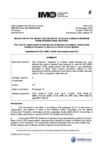 The need for urgent action to stop the use of blended low sulphur residual fuels leading to increases in ship-source Black Carbon globally