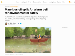 Mauritius oil spill: An alarm bell for environmental safety