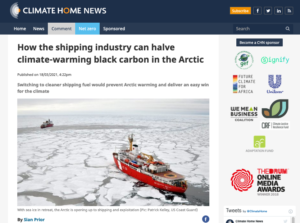 Climate Home News: How the shipping industry can halve climate-warming black carbon in the Arctic